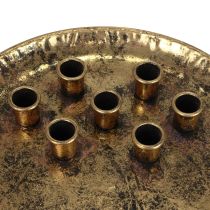 Candle plate metal vintage gold stick candle holder Ø30cm