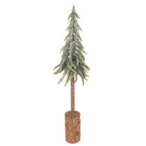 Product Artificial fir tree, iced finish, with wooden base, winter decoration, 60cm