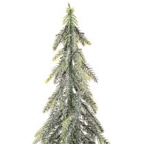 Product Artificial fir tree, iced finish, with wooden base, winter decoration, 60cm