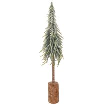 Product Artificial fir tree, iced, decorative tree on a wooden base for winter decoration and Christmas, 75cm