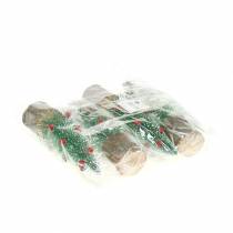 Product Christmas tree green snowed Ø6cm H20cm 4pcs