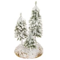 Product Snow-covered fir trees, artificial winter landscape for Christmas village and table decoration, 29cm