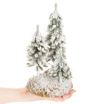 Product Snow-covered fir trees, artificial winter landscape for Christmas village and table decoration, 29cm