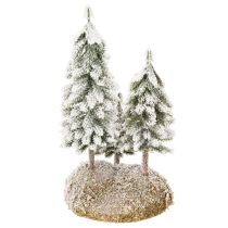 Product Snow-covered fir trees, artificial winter landscape for Christmas village and table decoration, 29cm