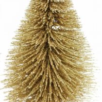 Product Mini fir trees table decoration gold Christmas decoration H7cm 6pcs
