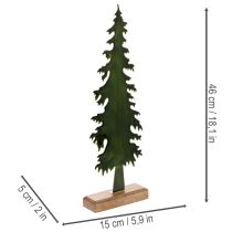 Product Metal Christmas Tree Decoration on Wooden Base, 46cm, Green