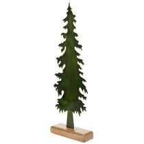 Product Metal Christmas Tree Decoration on Wooden Base, 46cm, Green