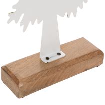 Product Metal Christmas Tree Decoration on Wooden Base, 46cm, Green