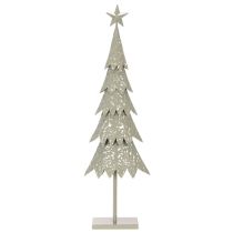 Product Metal Christmas Tree with Star on Stable Base – 74cm Tall Festive Table Decoration