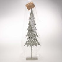 Product Metal Christmas Tree with Star on Stable Base – 74cm Tall Festive Table Decoration