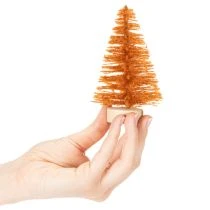 Product Miniature Artificial Pine Trees with Wooden Base 12cm Set of 6