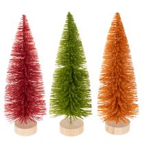 Product Kunststoff Christmas Table Trees, 31 cm, Set of 3 (Green, Red, Orange)