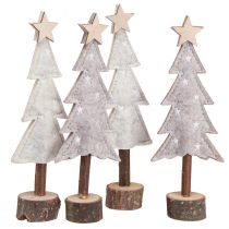 Product Christmas tree made of felt decoration with star cream beige 18cm 4 pcs