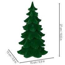 Product Artificial Green Flocked Christmas Tree Decoration 27cm for Indoor Use