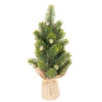 Product Artificial Mini Christmas Tree in Burlap Sack – Table Decoration, 38cm