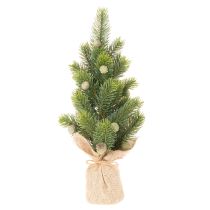 Product Artificial Mini Christmas Tree in Burlap Sack – Table Decoration, 38cm