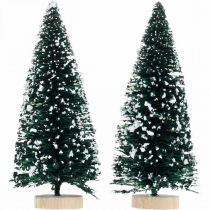 Product Decorative fir tree snowed, Christmas decoration, Advent H13cm Ø5.5cm 2 pcs