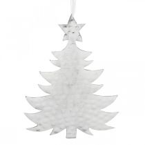 Product Christmas tree pendant, Advent decoration, metal decoration for Christmas, silver 20.5×15.5cm