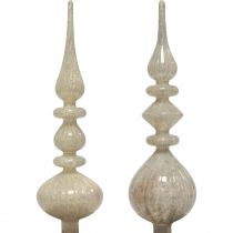 Product Christmas tree topper Christmas tree topper glass white glass silver 34cm 1pc