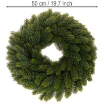 Product Artificial Green Pine Branch Wreath Round 50cm

```html
<h2>Artificial Green Pine Branch Wreath 50cm</h2>
<p>
This artificial green pine branch wreath brings a classic and versatile decorative touch to your home. Made from durable plastic in a natural gre