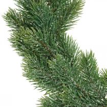 Product Fir wreath artificial wall decoration Christmas green, iced Ø45cm