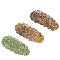 Product Ceramic Pine Cone Decoration Set – Autumn Table Décor, 14cm, 3pcs