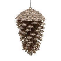 Product Pine cones gold, glitter 13cm 4pcs Christmas tree decorations