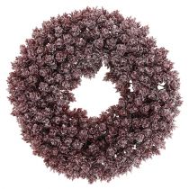 Pinecone wreath Ø25cm Burgundy iced