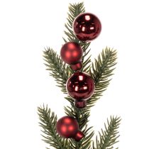 Product Kunststoff Pine Branch with Red Christmas Ornaments 48cm, Set of 2
