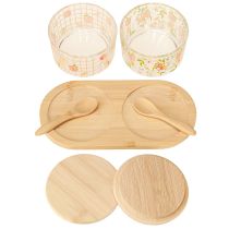 Product Tapas Set Peach Jam Jars on Tray 20×10×6.5cm