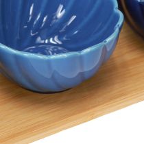 Product Tapas set with ceramic bowls on tray blue and white 40×10cm