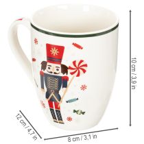 Product Ceramic Christmas Mug Set with Nutcracker and Candy Cane Design 10cm - 2 Pieces