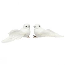 Product Pair of doves with clip wedding decoration doves 10cm 2 pcs