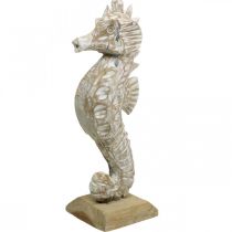 Product Seahorse Deco White Wood Maritime Decoration Deco Figure H38cm