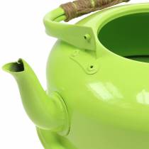Planter tea kettle zinc May green Ø26cm H15cm
