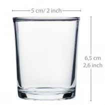 Tealight glasses clear Ø5cm H6.5cm 24pcs