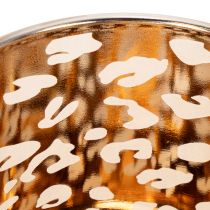 Product Glass tealight holder with leopard print, two-tone, 8cm