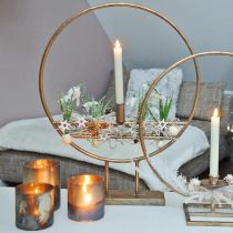 Candle glass, decorative lantern, table decoration antique look Ø9.5cm H10cm 4pcs