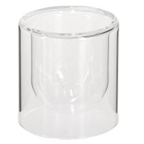Product Tealight Holder Glass Lantern Clear Ø7.5cm H8cm 4 pcs