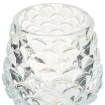 Product Glass tealight holder, cone shape, with base, H19.5/22.5cm, set of 2