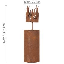 Product Tealight holder, candle shape, rust decoration, patina metal, H36cm