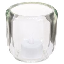 Product Tealight holder candle holder glass clear Ø8cm H8cm 6 pcs