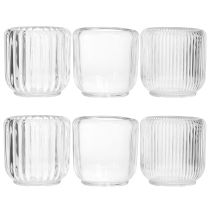Product Tealight holder candle holder glass clear Ø8cm H8cm 6 pcs