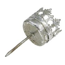 Product Tealight holder silver for sticking Ø4cm H9.5cm 4pcs