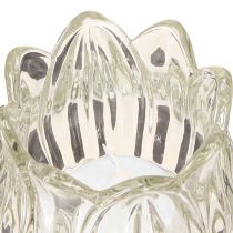 Product Tealight holder tulip tealight glass with base clear Ø7cm H16cm 2pcs