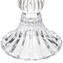 Product Glass candle holders with a floral pattern for elegant table decoration, 14cm, 2 pieces