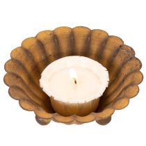 Product Vintage tealight holder, small bowl, rust-colored metal, Ø10cm, H4.5cm