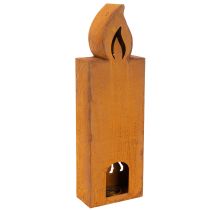 Product Christmas tealight holder, rusted metal candle holder, deer, 45x14cm