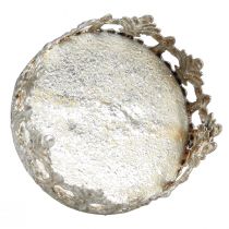 Product Tealight holder with glass for sticking vintage silver Ø5.5cm H8cm 4pcs