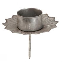 Product Tealight holder for sticking silver metal Ø9cm H9cm 4pcs